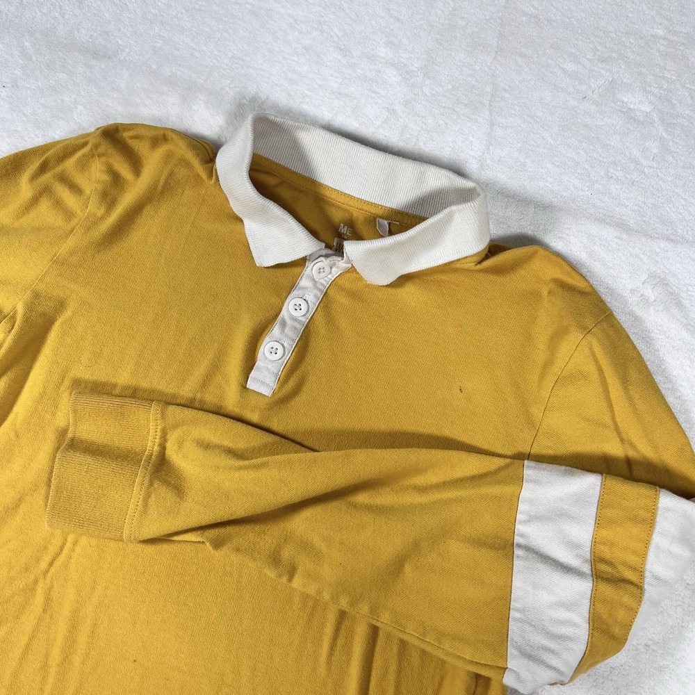 Pacsun Me To We Polo Crop Top Long Sleeve Yellow Collared Preppy Women Small Y2K
